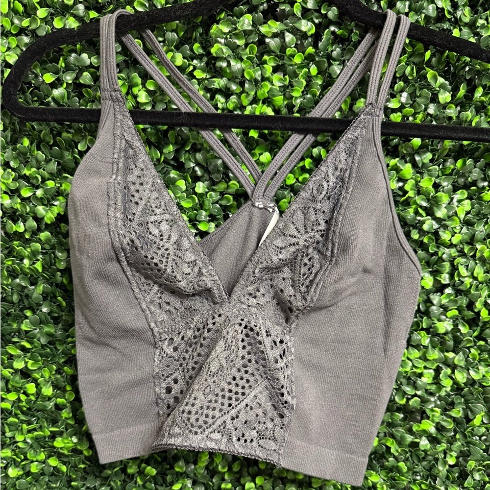 Gray Lace Bralette